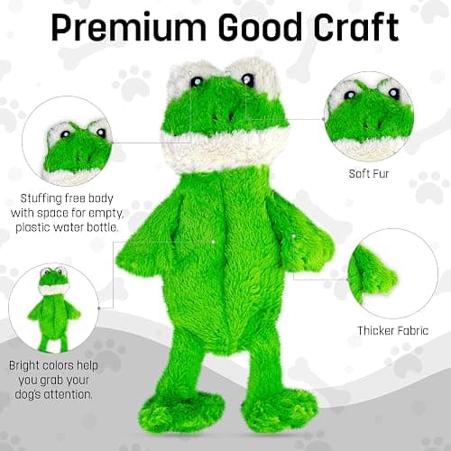FGA MARKETPLACE Frog Flat NO Stuffing NO Squeak Plush Dog Toy, Funny Style Will Entertain Your Pet for Hours, Recommended for Small and Medium Dog 21 INCH Long thumbnail 3