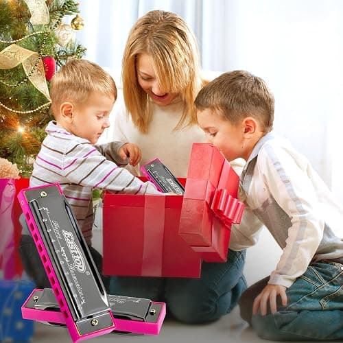 East top Blues Harmonica, Diatonic 10 Holes C Key Happy Harmonica Mouth Organ for Beginner,Kids,Children,Students,Gift,with Carrying Plastic Case,Clean Cloth and Manual thumbnail 6