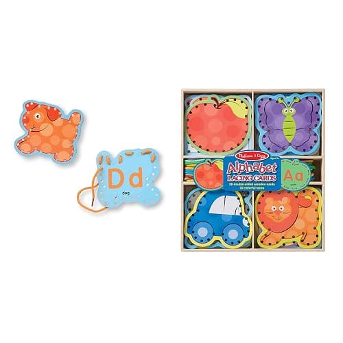 Melissa & Doug Alphabet Wooden Lacing Cards With Double-Sided Panels and Matching Laces thumbnail 7