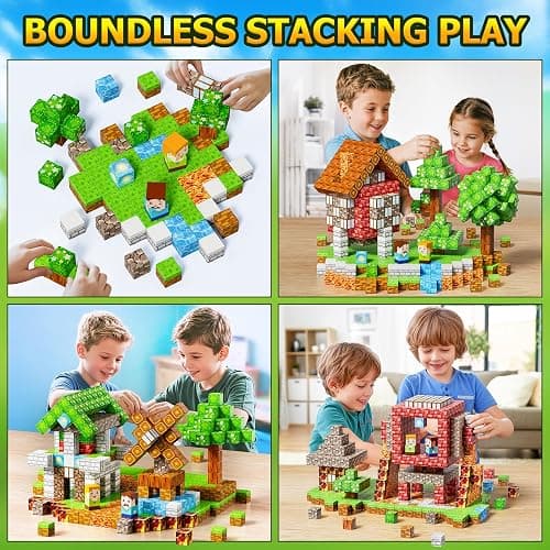 Wxlbr Magnetic Blocks, Magnetic Building Blocks,STEM Constructions Magnet Blocks for Kids, Boys and Girls Age 3+ Years Old, Building Toys Gifts for Kids 84PCS 1" Large Size thumbnail 7