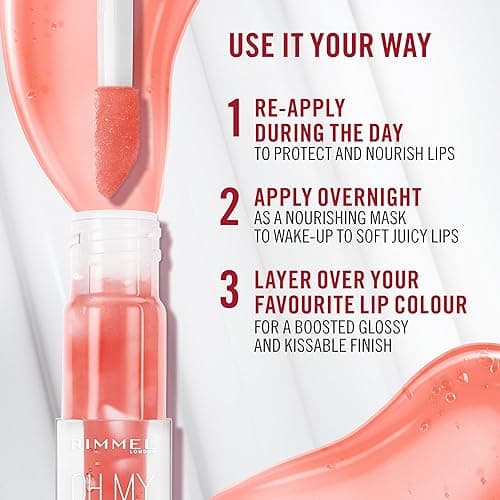 Rimmel Oh My Gloss! Lip Oil 003 Berry Pink, Juicy Shine, Hydrates & Naturally Plumps, Moisture Boost, Vitamin E, Replenishes & Restores the Lips, Coconut Oil, Non-Sticky, Vegan & Cruelty Free thumbnail 5