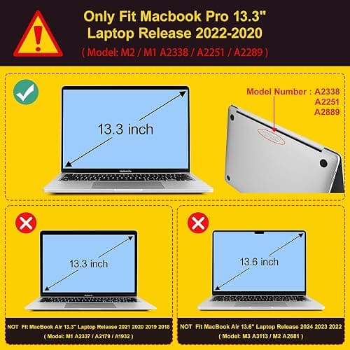 May Chen Case for MacBook Pro 13 inch M2 2023,2022,2021,2020 A2338 M1 A2251 A2289, Plastic Hard Shell Case for MacBook Pro 13" with Touch Bar Fits Touch ID, Sakura Pink Glitter Bow thumbnail 2