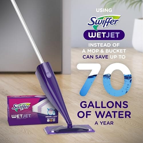 Swiffer WetJet Hardwood Floor Cleaner Spray Mop Pad Refill, Bathroom Cleaning Supplies, Hardwood Floor Cleaner, Multi Surface, 24 Count thumbnail 6