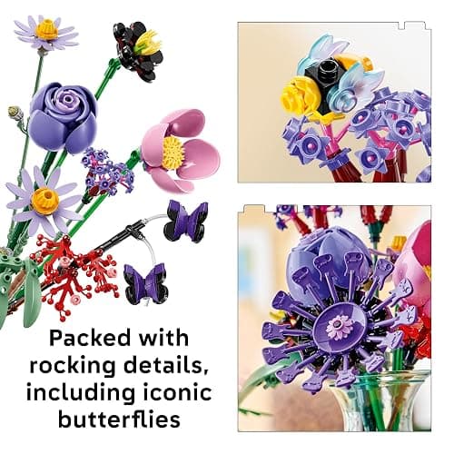 LEGO Botanicals Olivia Rodrigo's Flower Bouquet 11507 | Building Toys for Girls & Boys, Ages 9+, Bedroom Decor for Fans, Artificial Flowers, 400 pieces, Gift for Birthdays thumbnail 4