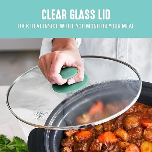 GreenLife 6QT Ceramic Slow Cooker, PFAS-Free, Programmable, Removable Healthy Nonstick Pot for Family Meals, Sear on Stovetop, Keep Warm, Digital Timer, Dishwasher Safe Crock, Turquoise thumbnail 9