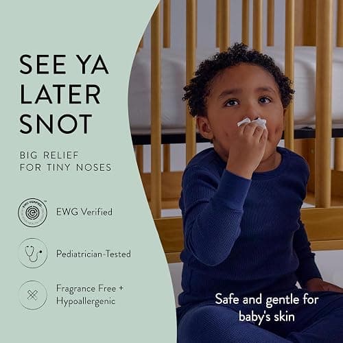 The Honest Company Plant-Based Snot Removing Wipes | Soothing Nose + Face Wipes with Aloe | Hypoallergenic for Sensitive Skin, EWG Verified | Fragrance Free, 60 Count thumbnail 3