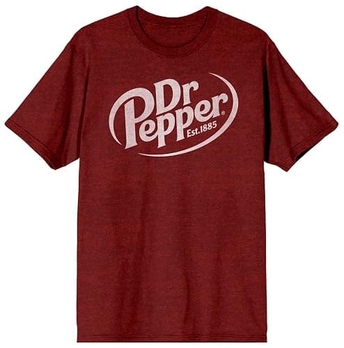 Dr. Pepper Est. 1885 Maroon Logo Men's Black Graphic Tee - Large - Maroon - Image 1