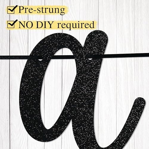 Go Shawty It's Your Birthday Banner, Hip Hop Birthday Party Decorations Supplies, Rap Theme Bday Bunting Sign, Pre-strung, Photo Props (Black) thumbnail 4