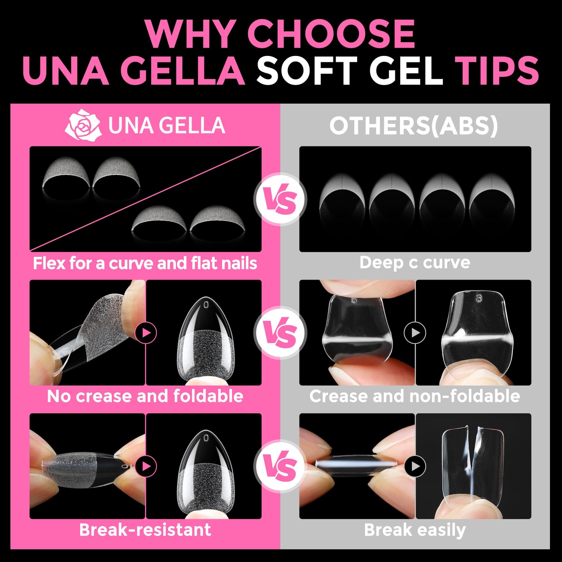 UNA GELLA Short Almond Fake Nails 21 6pcs Pre-shape Gel Acrylic Nail Tips for Full Cover Nail Extension Home DIY Nail Salon 12 Sizes Gelly Tips thumbnail 6