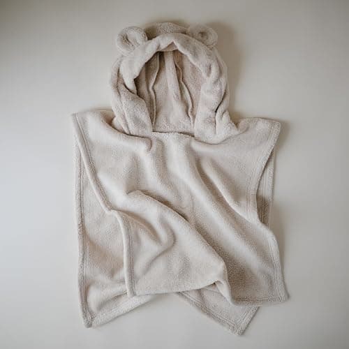 mushie Poncho Towel for Toddlers and Kids (Fog) | Organic Terry Cotton | Ages 1-3 Years - Fog thumbnail 5
