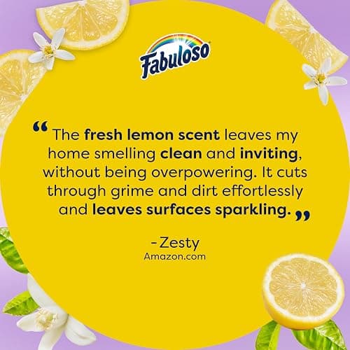 Fabuloso 2X All-Purpose Cleaner, Refreshing Lemon Scent, 56 fl oz | No Rinse Floor Cleaner, Long-Lasting Freshness, Multi-Purpose Cleaner, Concentrated Formula, Everyday Cleaning, No Residue thumbnail 9