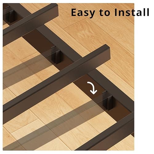 LIKIMIO Queen Bed Frame with Storage, 4 Drawers and Heavy Strong Metal Support Frames, Solid Stable, Noise-Free, No Box Spring Needed, Easy Assembly, Vintage Brown thumbnail 7