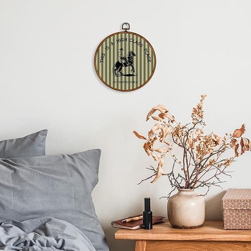 KSDUT Western Cowboy Wall Art Decor - Preppy Trendy Southwestern Wall Art Canvas Frame Hanging Prints, Green Foyer Entryway Modern Round Wall Decor for Home Dorm Decorations 10"x10" thumbnail 2