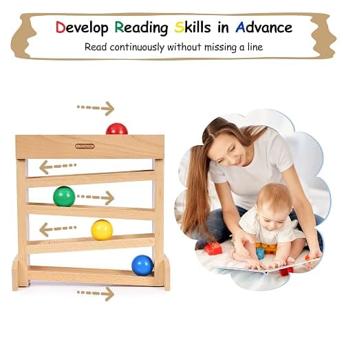 MORITECK Montessori Ball Drop Toy, Wooden Ball Tracker, Early Developmental Pound Toys for Toddlers for 1-3 Year Old, Boys Girls Baby Birthday Gift thumbnail 5