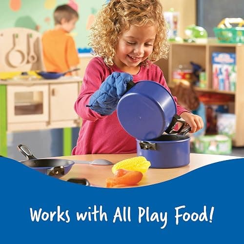 Learning Resources Pretend & Play Pro Chef Set, Kitchen Toys for Kids, Pretend Kitchen, Pots and Pans for Kids, 13 Pieces, Ages 3+ thumbnail 5