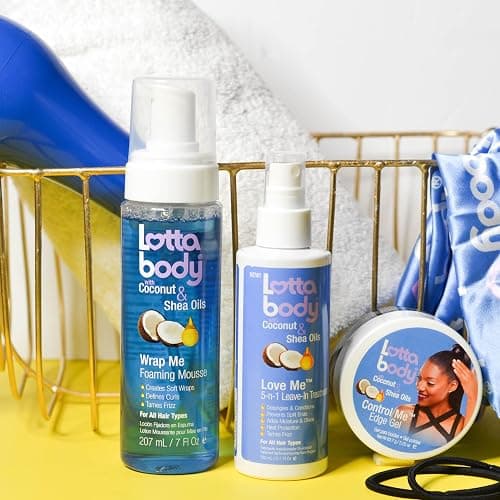 Lottabody Wrap Me Foaming Mousse with Coconut & Shea Oils, Lightweight Moisture-Rich Curl-Defining & Frizz-Control Styling Mousse for Natural Curly, Coily & Relaxed Hair, 7 oz thumbnail 10