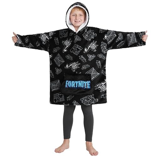 Fortnite Blanket Hoodie Gifts for Boys Teens, Oversized Fleece Pullover with Sherpa-Lined Hood, Wearable Blanket for Gamers - Image 1