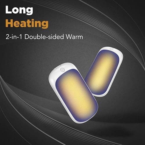 2 Pack Hand Warmers Rechargeable, Portable Electric Hand Warmers Reusable, USB 2 in 1 Handwarmers, Outdoor/Indoor/Warm Gifts for Men Women Kids thumbnail 4