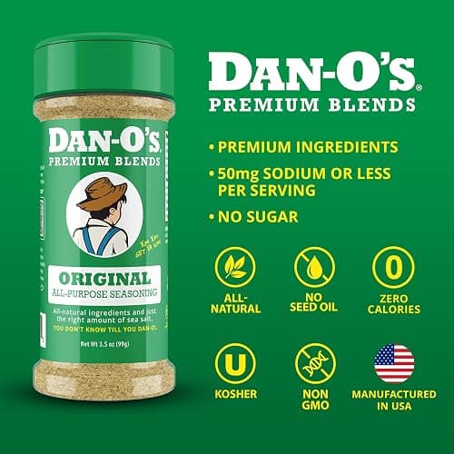 Dan-O's 5 Bottle Seasoning Set, Small Bottles, 5 Pack, Includes Original, Spicy, Chipotle, Crunchy and Cheesoning Seasonings, Sugar Free, Zero Calorie, All-Purpose Seasoning Kit thumbnail 2