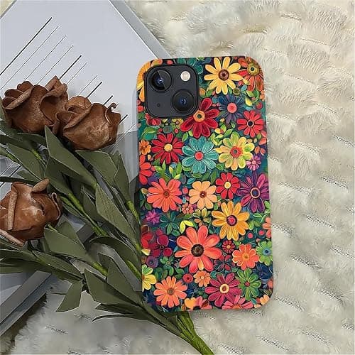 ZHEGAILIAN Case for iPhone 14 Plus,Colorful Red Flowers 2 in 1 Hard Shell + Silicone,Shockproof Bumper Drop Protective Compatible with iPhone 14 Plus thumbnail 4