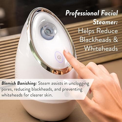 Facial Steamer SPA+ by Microderm GLO - Best Professional Nano Ionic Warm Mist, Home Face Sauna, Portable Humidifier Machine, Deep Clean & Tighten Skin, Daily Hydration for Maximum Serum Absorption thumbnail 5