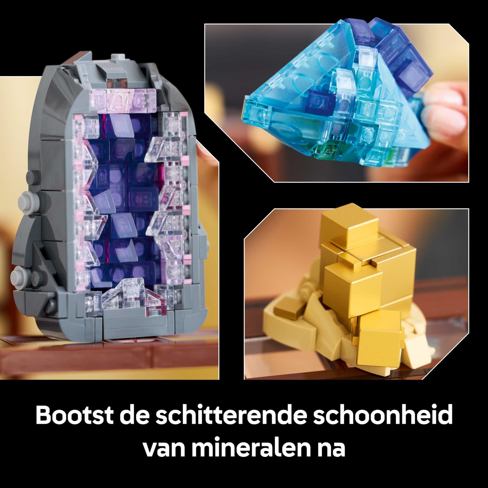 LEGO Ideas Mineral Collection Building Kit for Adults – Model with Crystal Elements Incl. Amethyst, Fluorite and Mandarin Quartz, Plus 3 Stands – DIY Home Decoration Gift – 21362 thumbnail 4