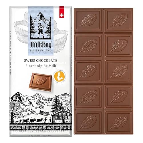 Milkboy Swiss Chocolate Bars - Premium Swiss Alpine Milk Chocolate - Smooth European Milk Chocolates Gift - Sustainably Farmed Cocoa - Gluten Free - 3 oz