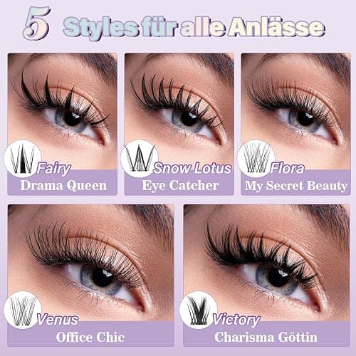 B&Q Lashes Extension Set 144PCS Venus Lash Clusters Unsichtbares Band 8-16MIX Manga Wimpern Extensions Set Wispy NatüRliche Wimpern Cluster 7 tage halt Lazy Girl Wimpernverlängerung(Venus 8-16mix) thumbnail 7