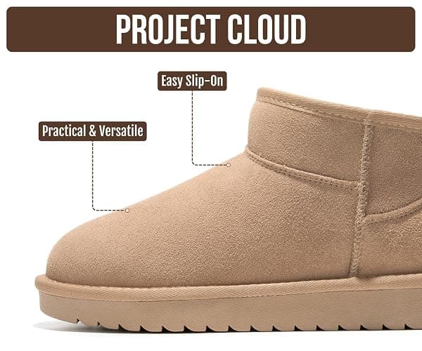 Project Cloud 100% Genuine Leather Comfortable Womens Ankle Boots | Water Resistant Memory Foam Insole Winter Shoes - Trendy Footwear Outdoor Fall Shoes for Women - Winter Boots for Women thumbnail 4