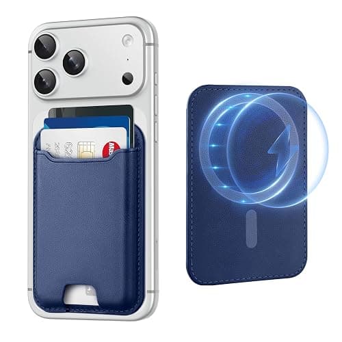 TopMade for Magsafe Wallet, Strongest Magnetic Card Holder for iPhone 17, iPhone 16/15/14/13/12 Series, Leather Magnetic Phone Wallet with Powerful Magnet, RFID Blocking, Fit 4 Cards, Dark Blue - Image 1