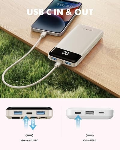 charmast Portable Charger with Built in Cables, Power Bank with Cords Wires, Slim 10000mAh Travel Battery Pack 6 Outputs 3 Inputs 3A Fast Charging for Samsung Google Pixel LG Moto iPhone iPad thumbnail 8