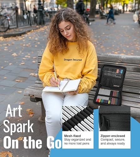 COOL BANK 76 Pack Art Supplies Sketching Kit with 100 Sheets 3-Color Sketchbook, Drawing Pencils Include Graphite Colored Charcoal Watercolor & Metallic Pencils, for Kids Adults Beginner Artists thumbnail 5