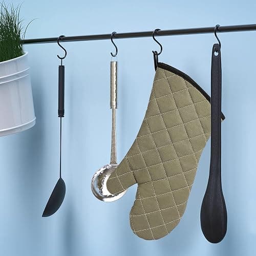 ARCLIBER Oven Mitts Heat Fire Resistant Oven Mitts 425 ° F, Quilted Terry Cloth Cotton Soft Lining Oven Gloves, Extra Long Kitchen Mittens for Cooking Baking thumbnail 7