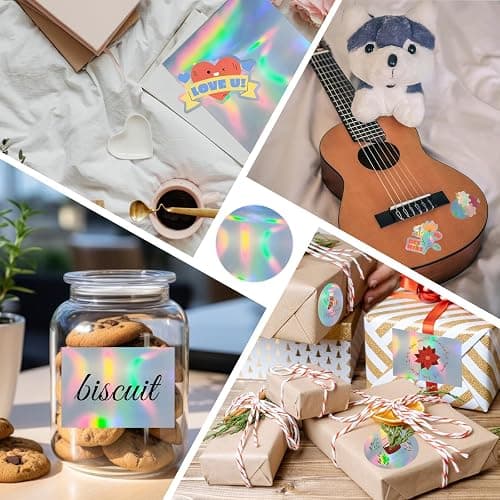 Yeachlaing Printable Holographic Silver Sticker Paper, Laser & Inkjet Printable 8.5 x 11 Inches Dries Quickly Stickers Rainbow Vinyl Label 22 pcs thumbnail 7
