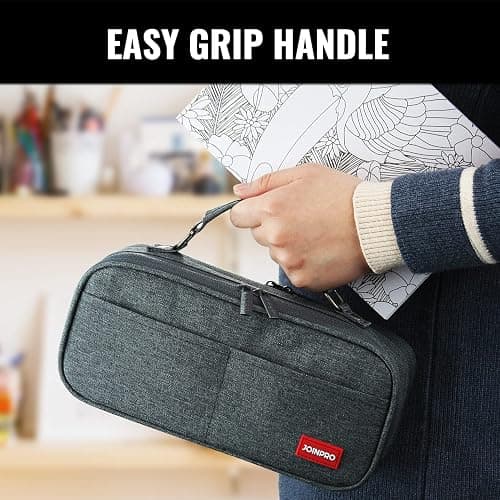 JOINPRO Large Capacity Pencil Case, 4 Compartment Pen Pouch Organizer with Double Zipper, Storage Bag for School, Office, Teen Girl Boy Men Women thumbnail 6