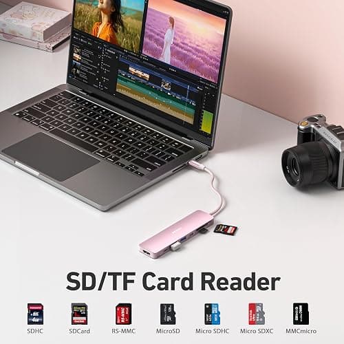 BENFEI 7-in-1 USB C Hub with HDMI(4K@60Hz), 2 USB-A, 1 USB-C Data, 100W Charge, SD/TF Card Reader, Silicone Tangle-Free Cable Compatible with MacBook Pro/Air, iPad Pro, iMac, iPhone 15 Pro/Pro Max thumbnail 4