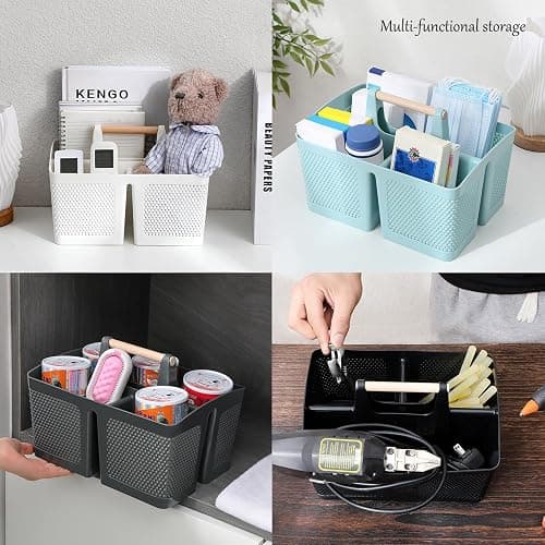 rejomiik Portable Shower Caddy Basket Plastic Cleaning Caddy Organizer Storage Tote with Handle for Bathroom, College, Dorm Room Essentials, Pink thumbnail 6