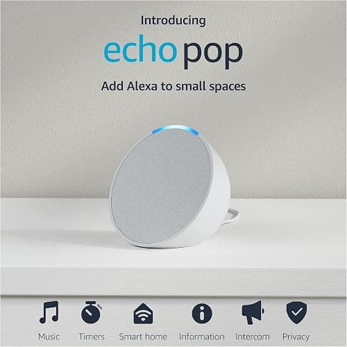 Amazon Echo Pop (newest model), Our smallest speaker with Alexa+ Early Access, Fits in any room, Glacier White thumbnail 10