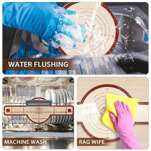 Silicone Bread Sling for Dutch Oven, Non-Stick & Easy to Clean Bread Baking Mat Set, 2 Pcs Reusable Bread Sling with Long Handle to Transfer Sourdough (Red, 2PCS Round) thumbnail 3