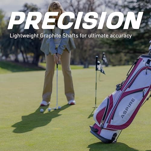 Aspire X1 Womens Golf Clubs Full Set, Includes Driver, Fairway, Hybrid, 6-PW Irons, Putter, Stand Bag, 3 H/C's, Light Graphite Shafts, Golf Clubs Women Right Handed, Purple, Regular or Petite Size thumbnail 5
