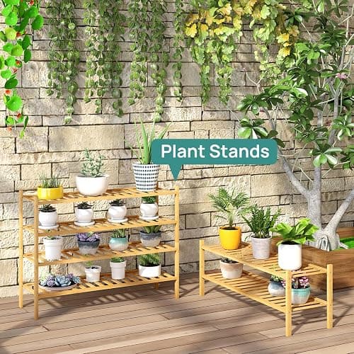 viewcare Shoe Rack, 4-Tier Long Shoe Rack for Entryway, Bamboo Wood Shoe Shelf for Closet & Hallway, Long 33IN | Beautiful | Functional | Sturdy | Durable thumbnail 7