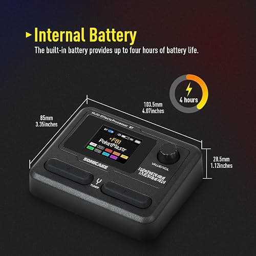 SONICAKE Pocket Master-Portable Multi Effects Pedal, 100+ Built-in Guitar/Bass/Acoustic Effects, Amp Modeling, IR Cabinets Simulation, Stereo OTG USB Audio Interface, Rechargeable Guitar Pedal (Black) thumbnail 6