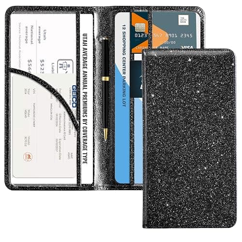 CoBak Car Registration and Insurance Holder - Vehicle Glove Box Car Organizer,Auto Truck Comparment Accessories Case with Magnetic Closure for Driver License,Cards - Image 1