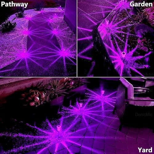 DenicMic Solar Halloween Lights Outdoor Waterproof 10 Pack Halloween Decor | Stake Lights for Yard Pathway Garden Patio Lawn Walkway Driveway, Auto On/Off Purple LED Halloween Decorations Outdoor thumbnail 5
