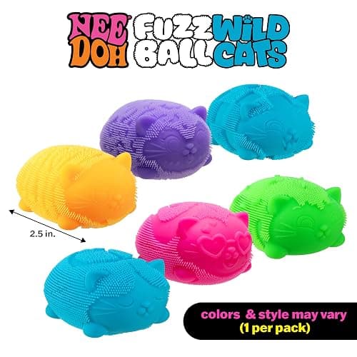 Schylling Needoh Wild Cats Fuzz Ball - Sensory Squeeze Toy - Colors May Vary thumbnail 5