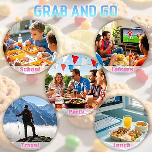 Aizzke 12Pcs Double Compartment Snack Containers with Lids, Reusable Small Sauce Dipping Containers, Grab and Go Snack Box for Kids & Adults thumbnail 6