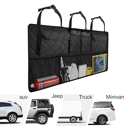 Femuar Car Trunk Organizer, Large Capacity Backseat Trunk Organizer (42"*18"), Collapsible Car Storage Bag with 8 Pockets, SUV/MPV/Truck - Black thumbnail 6
