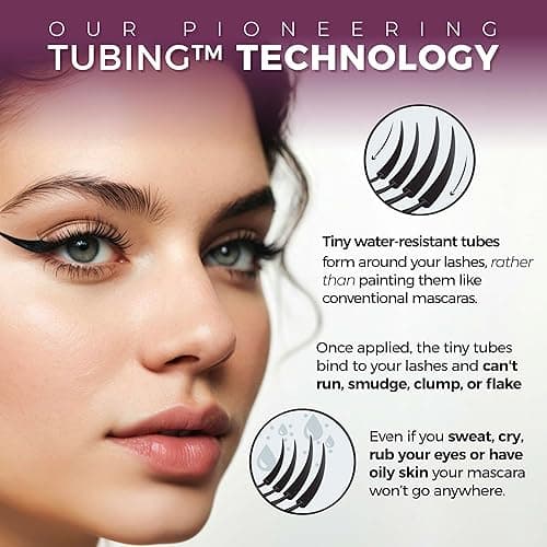 Blinc Lash Extension Tubing Mascara, Extreme Lengthening and Defining Mascara with Biotin, Ultra-Longwearing Washable Mascara, Clean, Vegan and Cruelty-Free, 9mL / 0.30 Fl. OZ - Lash Extension Tubing Mascara - Dark Brown thumbnail 6