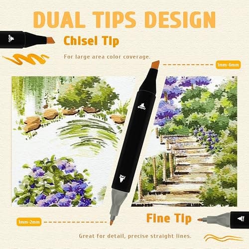 SiwaQio Alcohol Markers with APP, 168+2 Colors Dual Tip Art Marker for Adults Coloring Books, Alcohol Based Illustration Markers Set for Adult Artist Drawing Sketching Painting Lettering Cards thumbnail 3