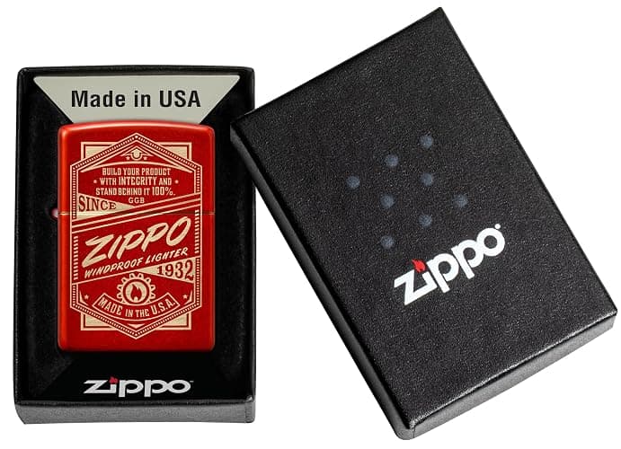 Zippo It Works Design Metallic Red Pocket Lighter thumbnail 6